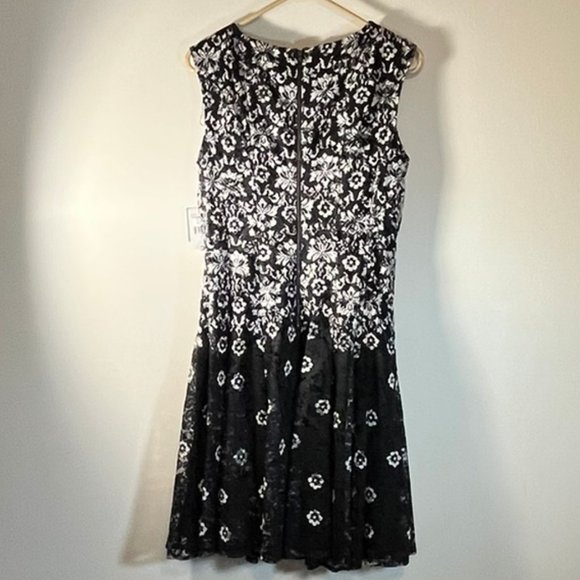 Danny and Nicole Black & White Lace Floral Dress NWT - Picture 2 of 7